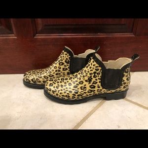 Leopard Print Rain Boots